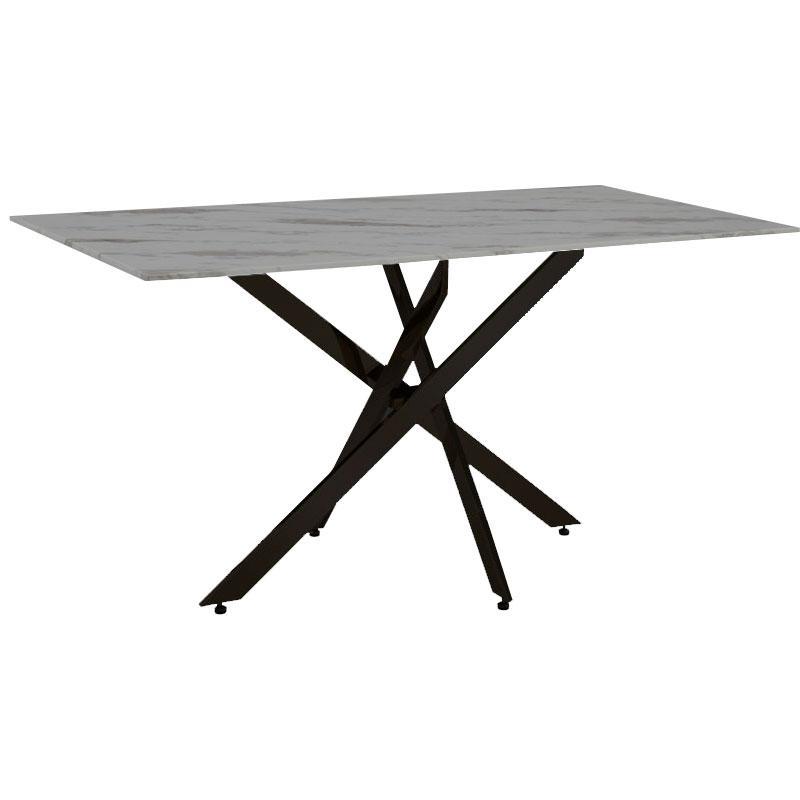 Τραπέζι Τραπεζαρίας Stone Fylliana Γκρί - Μαύρο 160x90x76 εκ. Τραπέζι Τραπεζαρίας Stone Fylliana Γκρί - Μαύρο 160x90x76 εκ.