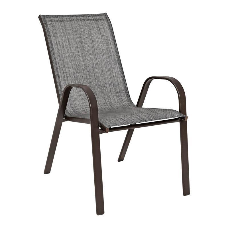 Καρέκλα FL5001 Fylliana Textlene Μαύρο - Μπέζ 55x72x92 εκ.