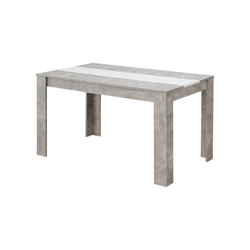Τραπέζι Τραπεζαρίας Domus 135 Γκρί Concrete - Λευκό 135x80.5x74.5 εκ.
