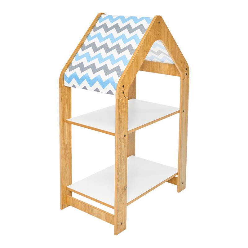 Ραφιέρα Montessori Zoilen φυσικό-λευκό-μπλε mdf 50x30x80εκ Ραφιέρα Montessori Zoilen φυσικό-λευκό-μπλε mdf 50x30x80εκ