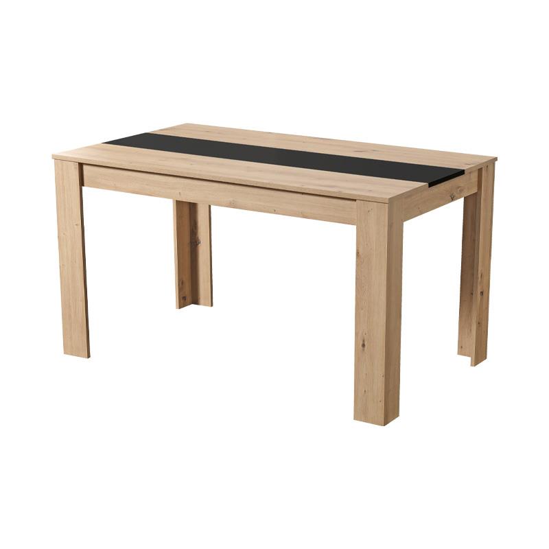 Τραπέζι Τραπεζαρίας Domus 135 Artisan Oak - Μαύρο 135x80.5x74.5 εκ.