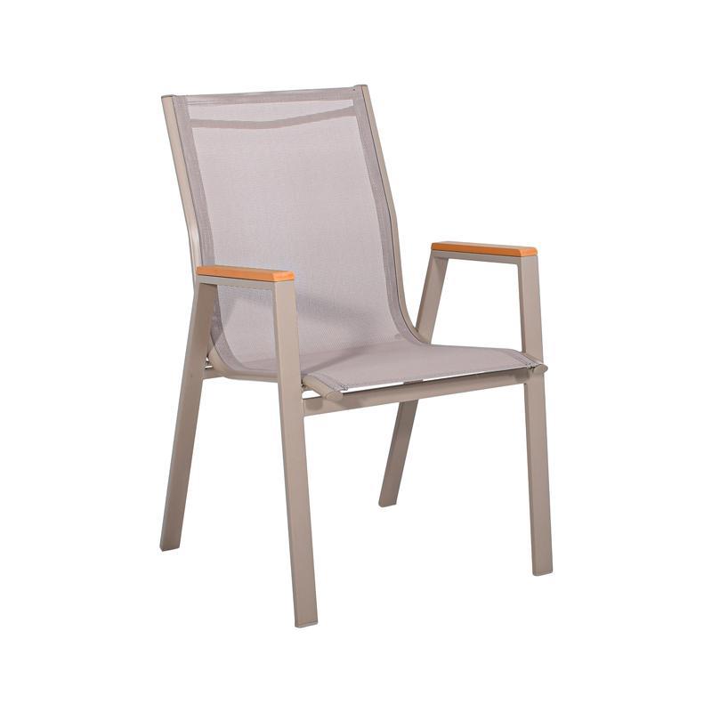 Καρέκλα FL5050 Fylliana Textilene Μπέζ - Γκρί 61x56x90 εκ.