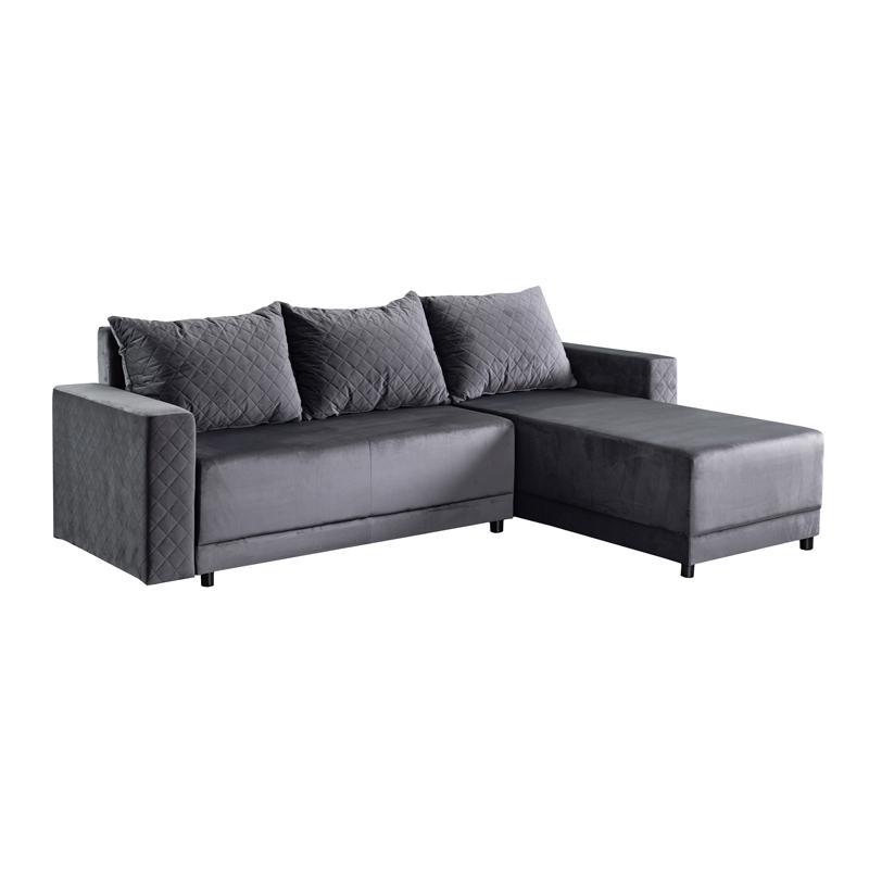 Γωνιακός Καναπές - Κρεβάτι LOTOS Γκρί 237x168x80εκ.