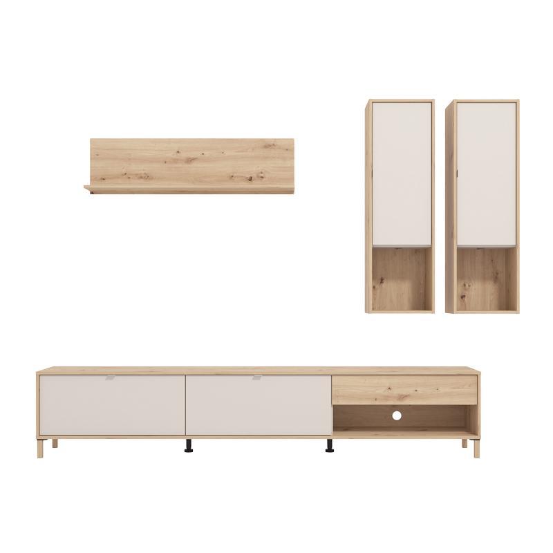 Σύνθετο σαλονιού NORWICH Artisan Oak - Cashmere 234x40x197εκ.
