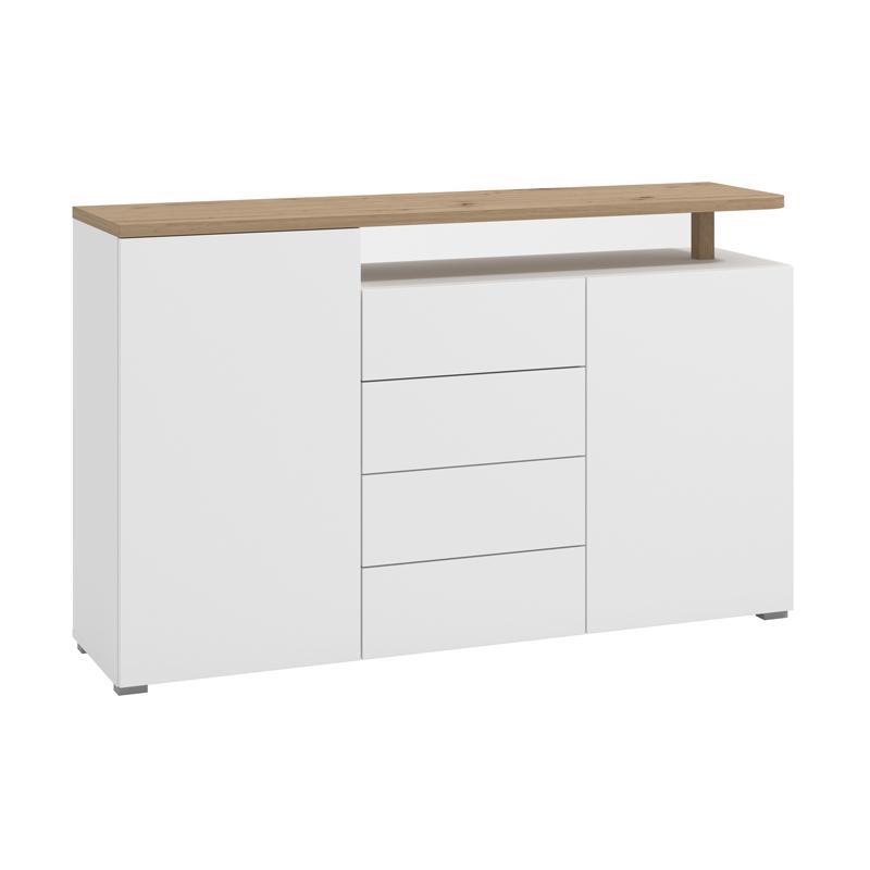 Μπουφές ATERNO 154 3K4F2V Λευκό - Artisan Oak 154x40x94εκ. Μπουφές ATERNO 154 3K4F2V Λευκό - Artisan Oak 154x40x94εκ.