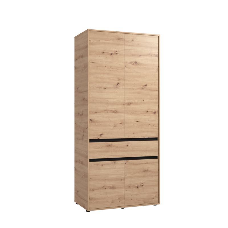 Ντουλάπα CORBETT 2K1F Δίφυλλη με 1 Συρτάρι Artisan oak - Μαύρο ματ 93x55x211εκ. Ντουλάπα CORBETT 2K1F Δίφυλλη με 1 Συρτάρι Artisan oak - Μαύρο ματ 93x55x211εκ.