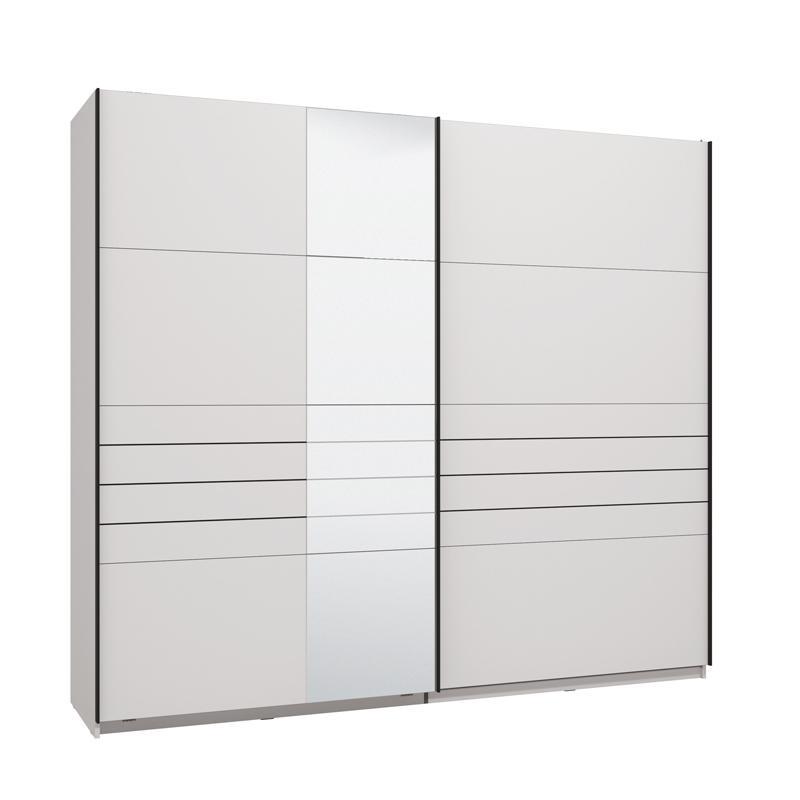 Ντουλάπα Συρόμενη VEYMONT 245 OG με Καθρέπτη Λευκό 245x61x218εκ.