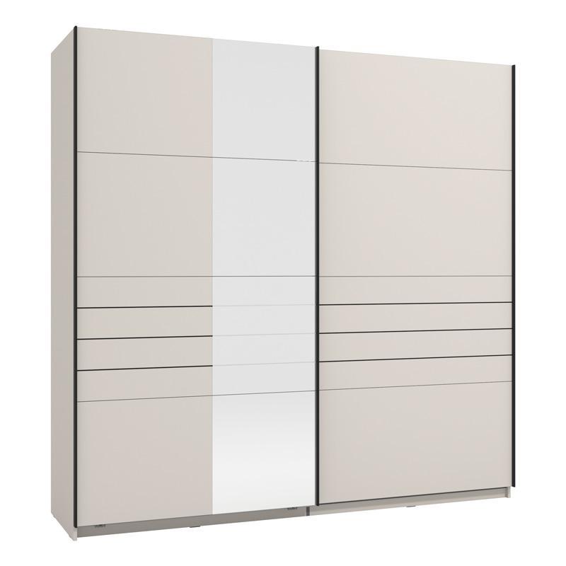 Ντουλάπα Συρόμενη VEYMONT 220 OG με Καθρέπτη Cashmere 220x61x218εκ.