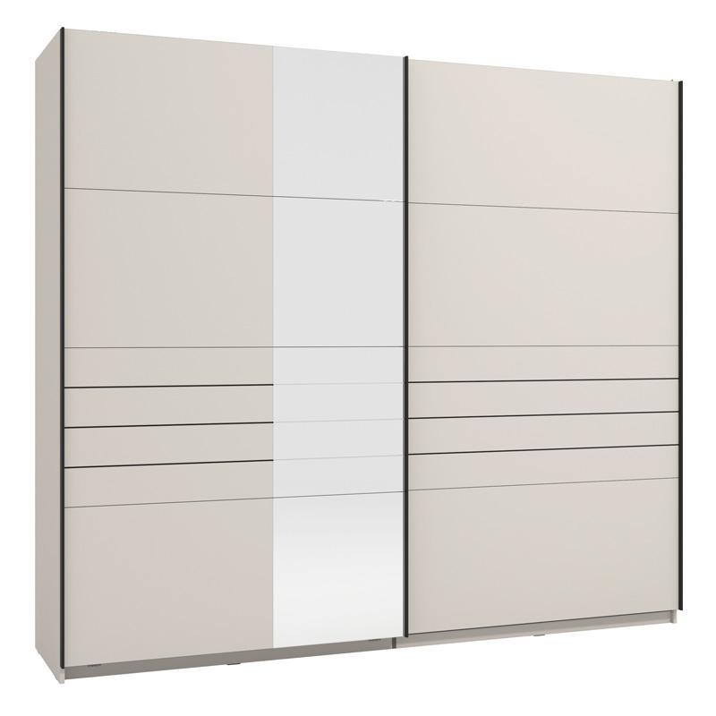 Ντουλάπα Συρόμενη VEYMONT 245 OG με Καθρέπτη Cashmere 245x61x218εκ.