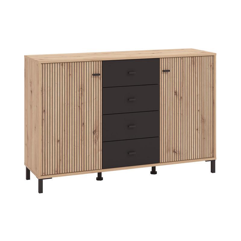 Μπουφές Avignon 138 3K4F2V Artisan oak - Μαύρο 139x40x90εκ. Μπουφές Avignon 138 3K4F2V Artisan oak - Μαύρο 139x40x90εκ.