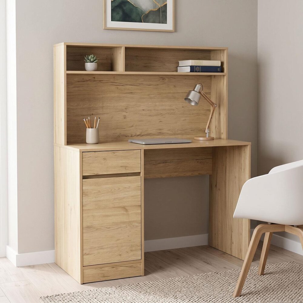 Γραφείο Secreta με Βιβλιοθήκη σε Oak 110x50x135 εκ. Γραφείο Secreta με Βιβλιοθήκη σε Oak 110x50x135 εκ.