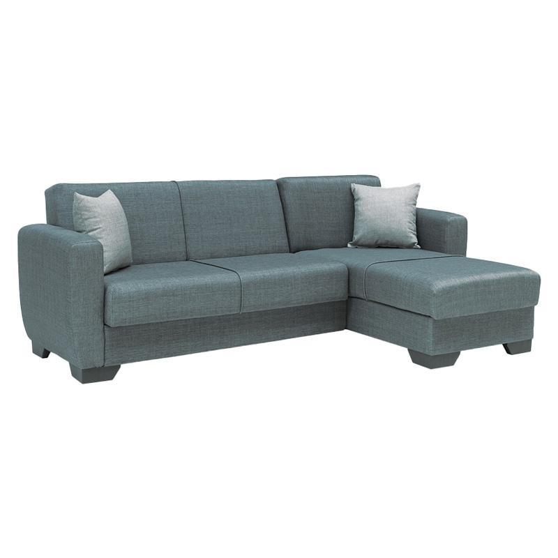 Γωνιακός Καναπές - Κρεβάτι New Dolce Fylliana Γκρί 240x146x85εκ.