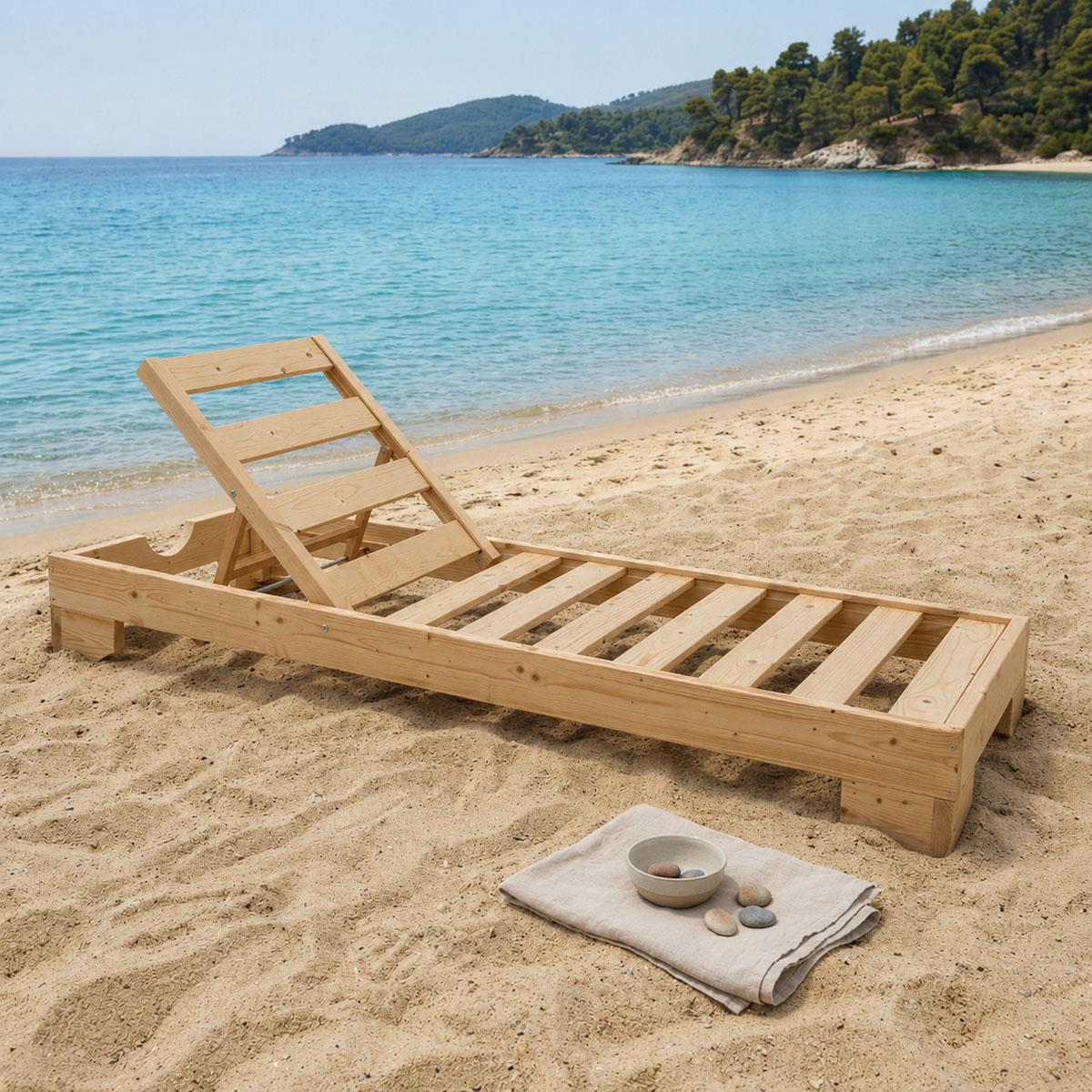 Ξαπλώστρα Fendy Ξύλο Ελάτου σε Φυσικό 71.5x200x24εκ. Ξαπλώστρα Fendy Ξύλο Ελάτου σε Φυσικό 71.5x200x24εκ.