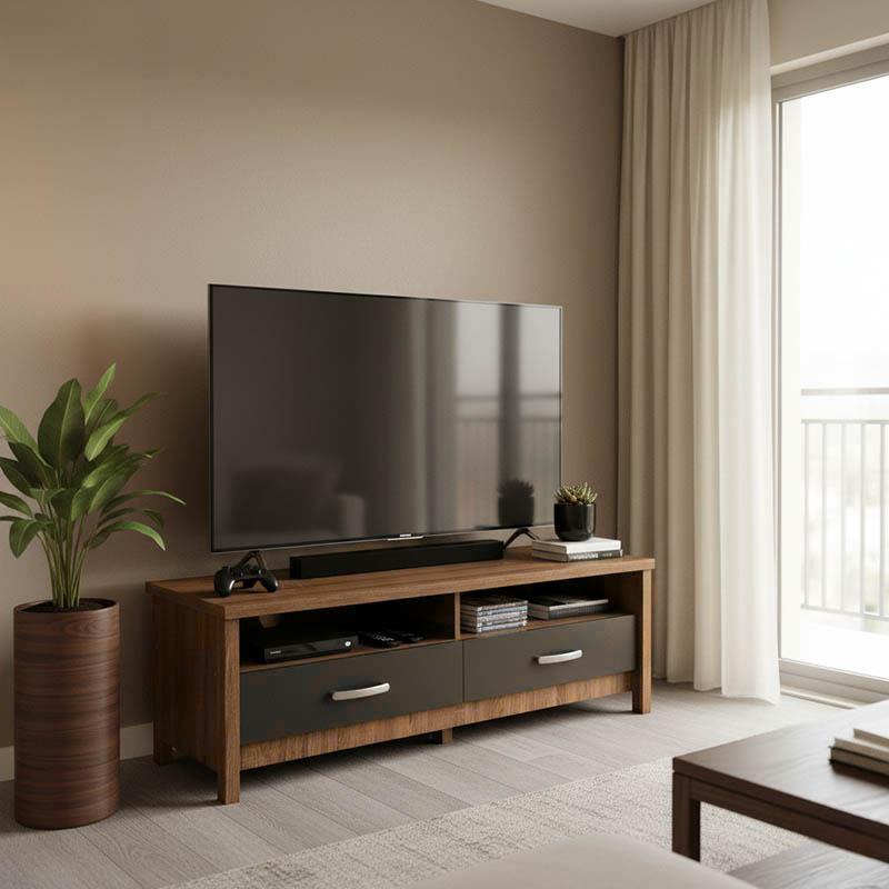 Έπιπλο τηλεόρασης Podizor σε oak-ανθρακί απόχρωση 120x45x42.5εκ Έπιπλο τηλεόρασης Podizor σε oak-ανθρακί απόχρωση 120x45x42.5εκ