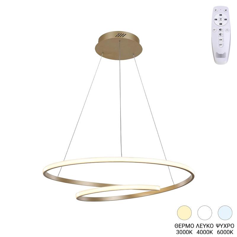 Φωτιστικό οροφής Rexon led μέταλλο χρυσό Φ49x12εκ Φωτιστικό οροφής Rexon led μέταλλο χρυσό Φ49x12εκ