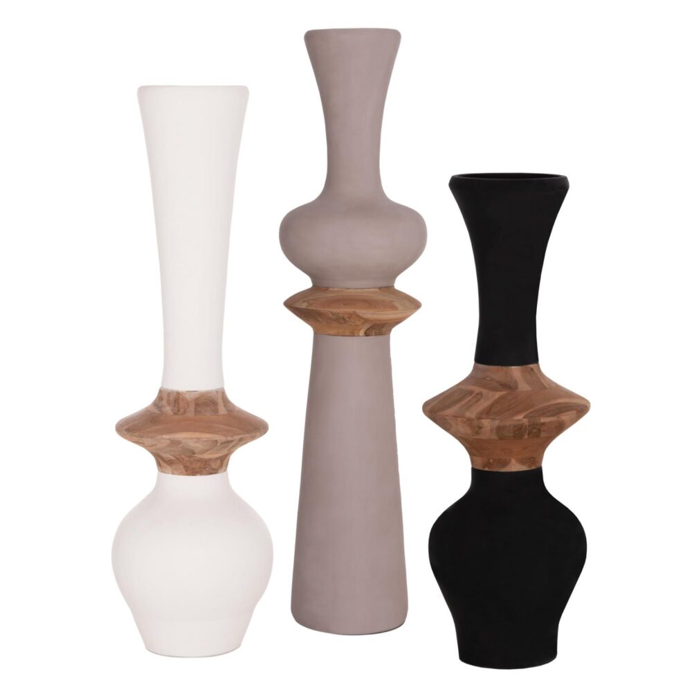 Σετ Διακοσμητικά Βάζα Δαπέδου NEBULA 3τεμ. Fiber Cement - Ξύλο Teak Σετ Διακοσμητικά Βάζα Δαπέδου NEBULA 3τεμ. Fiber Cement - Ξύλο Teak