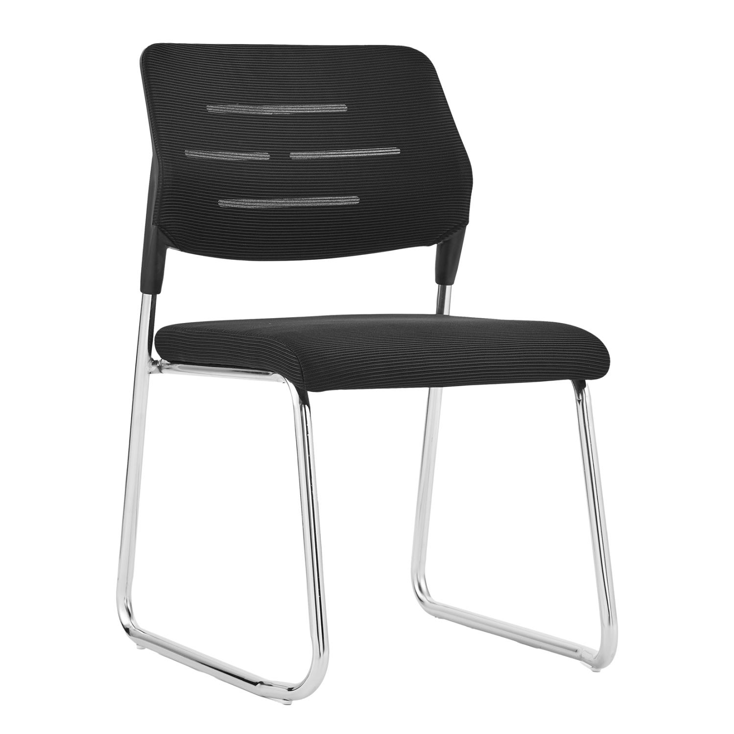 Καρέκλα Επισκέπτη TRABBEL C1211.01 Mesh Ύφασμα Μαύρο - Μεταλλικά πόδια 48x50x82Υεκ.