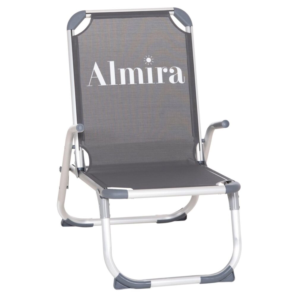 Καρεκλάκι παραλίας ALMIRA C6431.10 Αλουμινίου Υπερυψωμένο Γκρί 53x68x80Υεκ