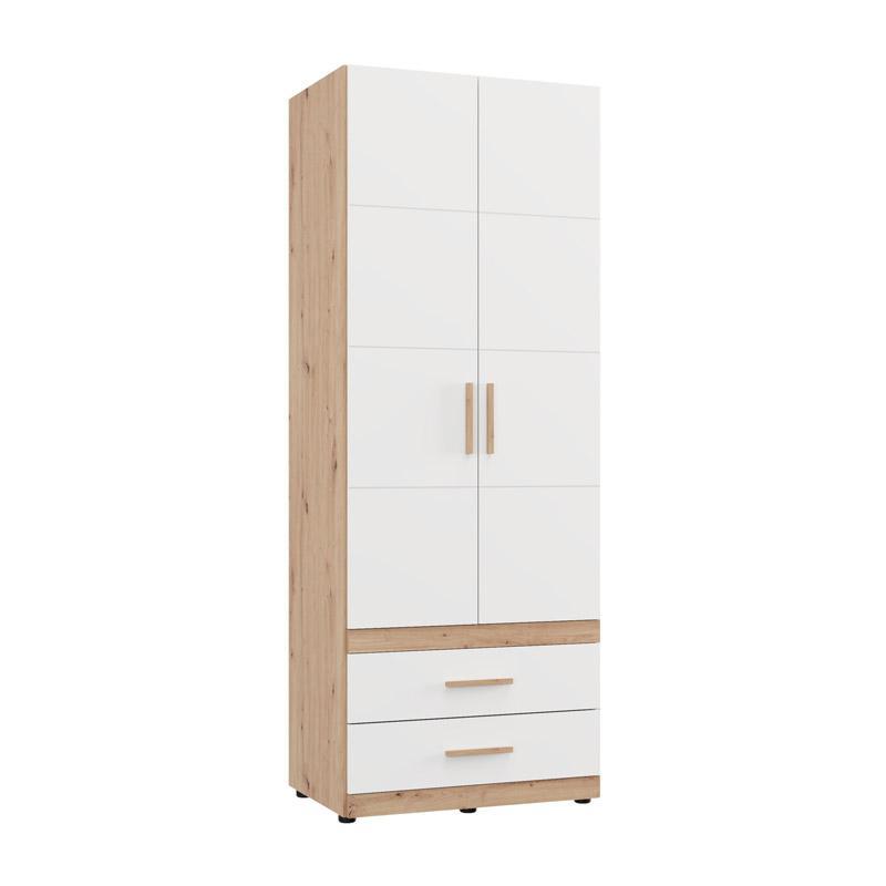 Ντουλάπα Δίφυλλη DILLON 2K2F Artisan Oak - Λευκό 79x52x208εκ Ντουλάπα Δίφυλλη DILLON 2K2F Artisan Oak - Λευκό 79x52x208εκ