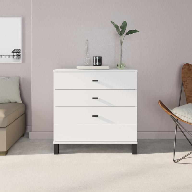 Συρταριέρα ALMOND 77 3F σε Λευκό 77x35x78εκ Συρταριέρα ALMOND 77 3F σε Λευκό 77x35x78εκ