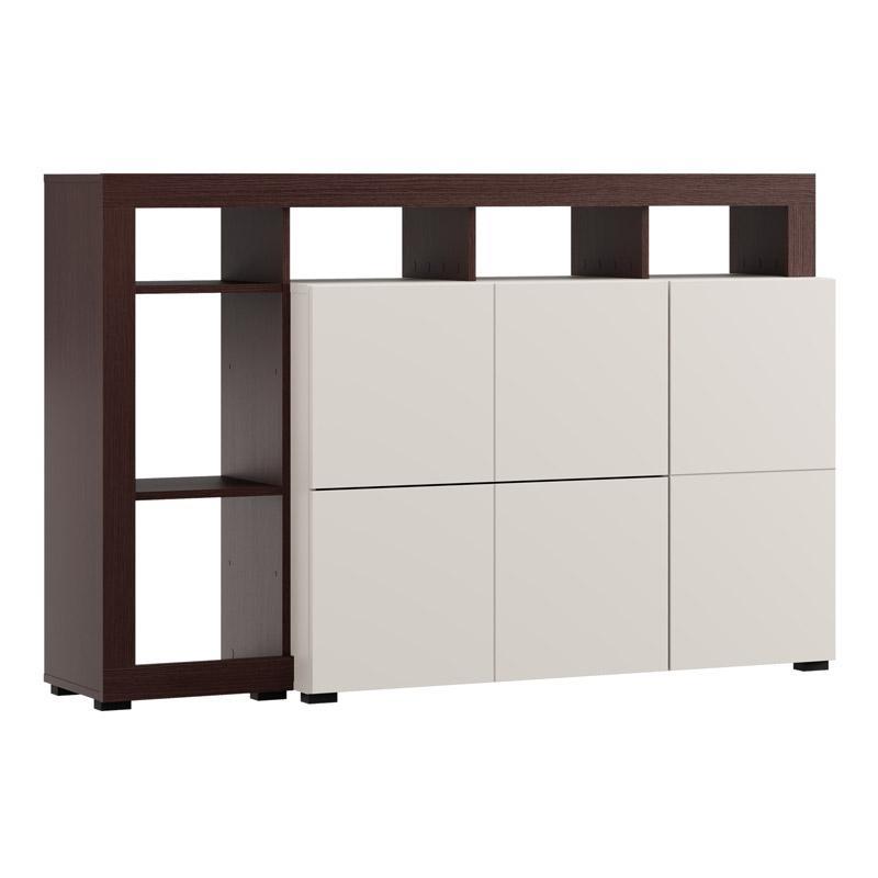 Μπουφές ARGYLL 154 3K2F1V OP σε Cashmere με Dark Tailor Oak 155x40x100εκ Μπουφές ARGYLL 154 3K2F1V OP σε Cashmere με Dark Tailor Oak 155x40x100εκ