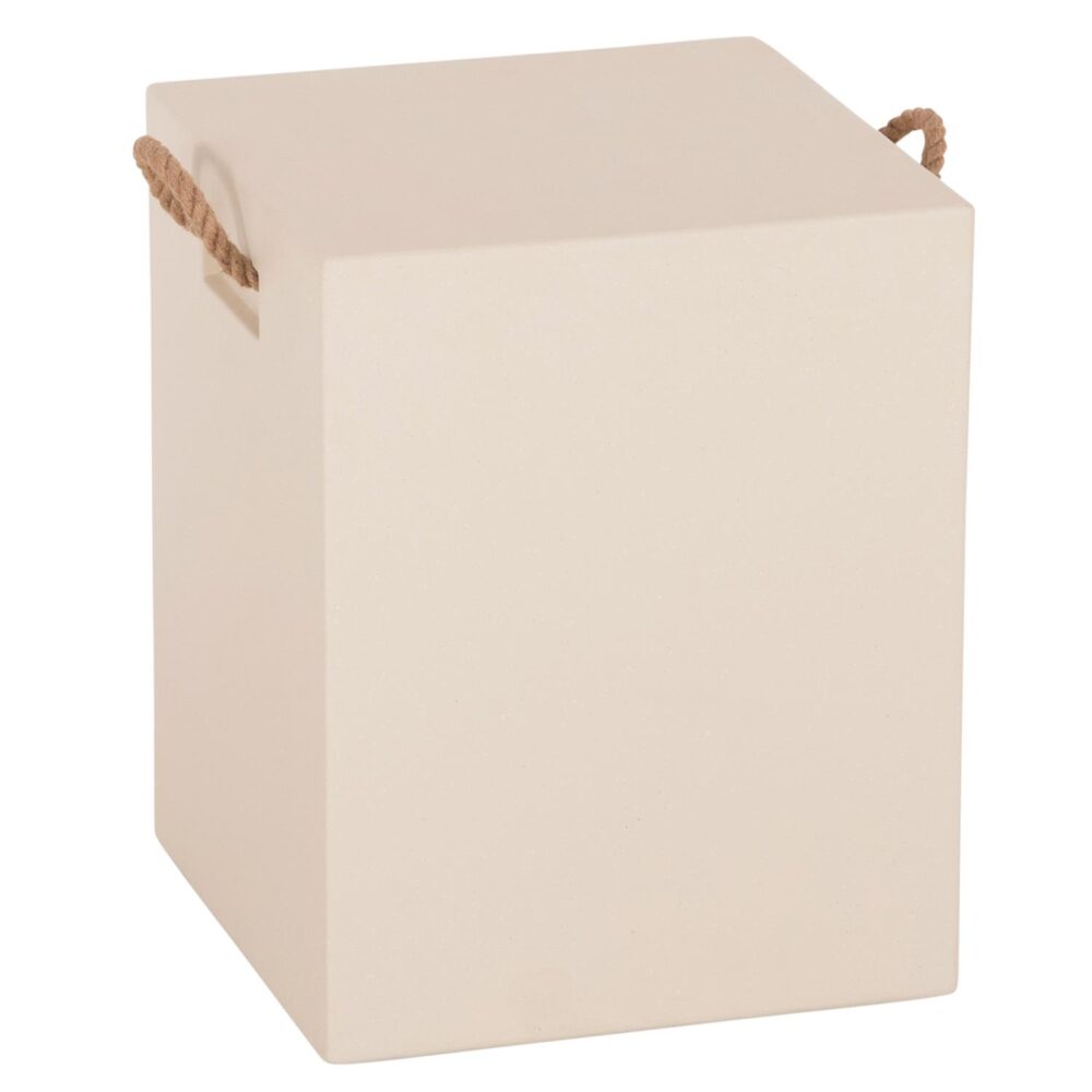 Σκαμπό ZAK Τετράγωνο με Χερούλια σε Μπέζ Fiber Cement 36x36x45,5Υεκ