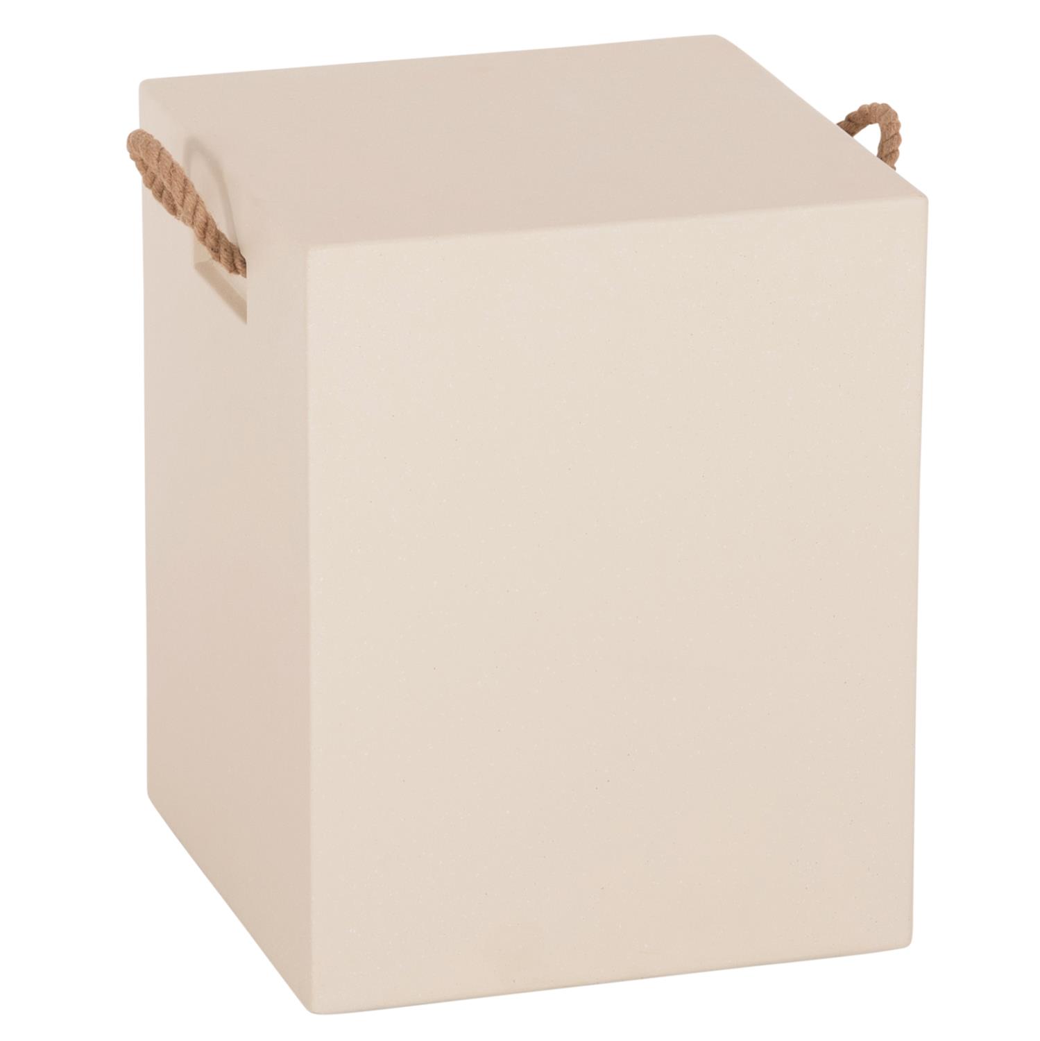 Σκαμπό ZAK Τετράγωνο με Χερούλια σε Μπέζ Fiber Cement 36x36x45,5Υεκ