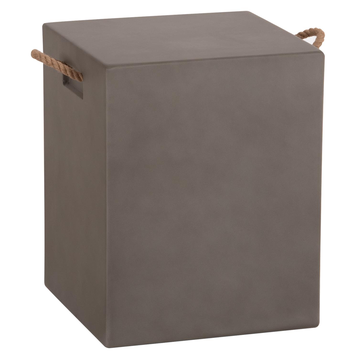 Σκαμπό ZAK Τετράγωνο με Χερούλια σε Γκρί Fiber Cement 36x36x45,5Υεκ