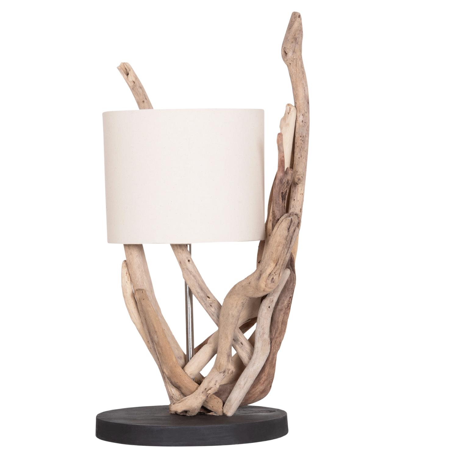 Επιτραπέζιο φωτιστικό BRAMBLE Driftwood & Λευκό καπέλο Φ28x65Υεκ.