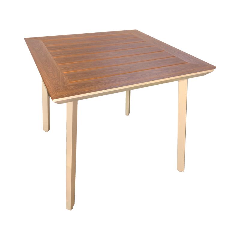 Τραπέζι Synergy αλουμίνιο cappuccino-plywood σε φυσική απόχρωση 80x80x74εκ Τραπέζι Synergy αλουμίνιο cappuccino-plywood σε φυσική απόχρωση 80x80x74εκ