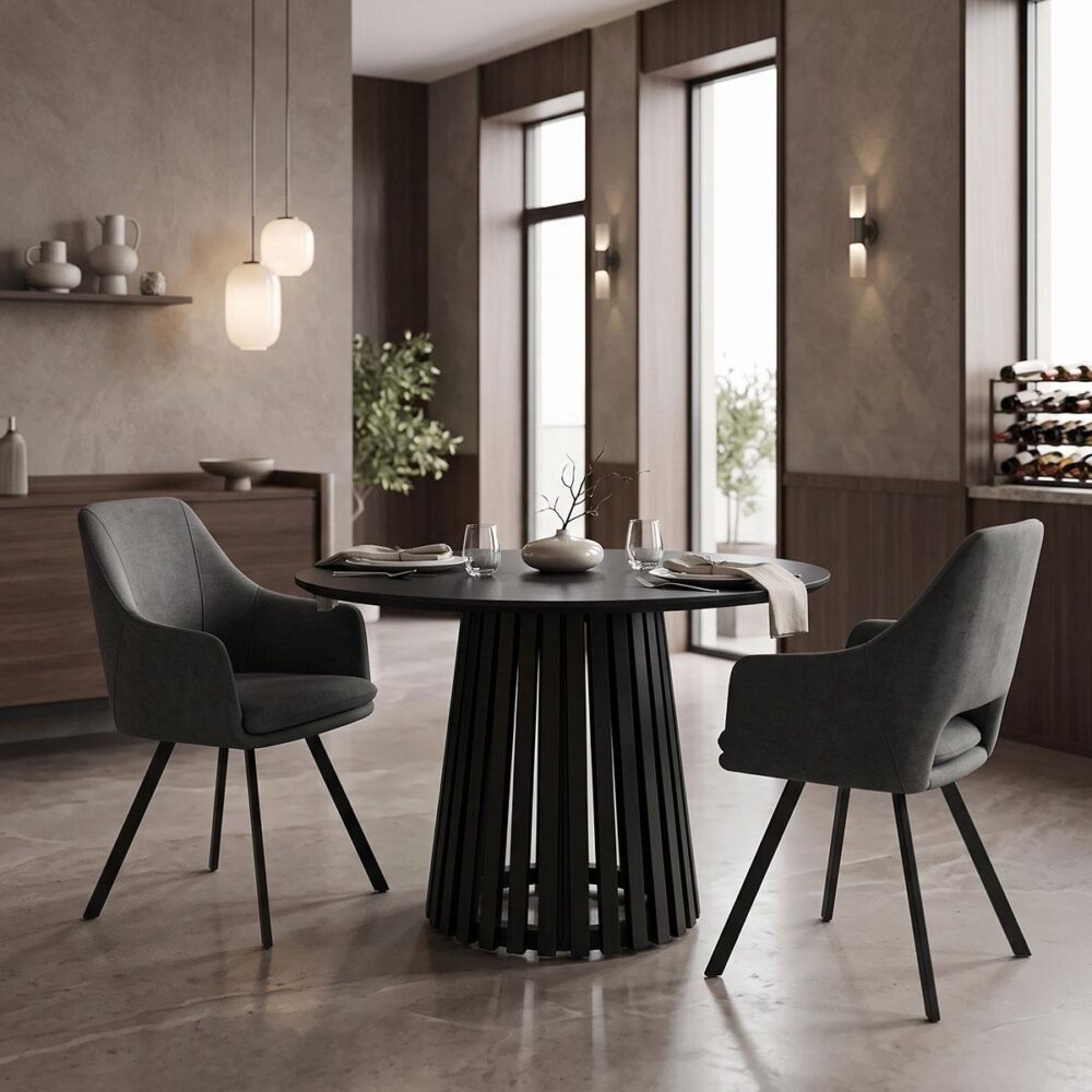 Τραπέζι Kenda I mindi ξύλο μαύρο Φ120x75εκ Τραπέζι Kenda I mindi ξύλο μαύρο Φ120x75εκ