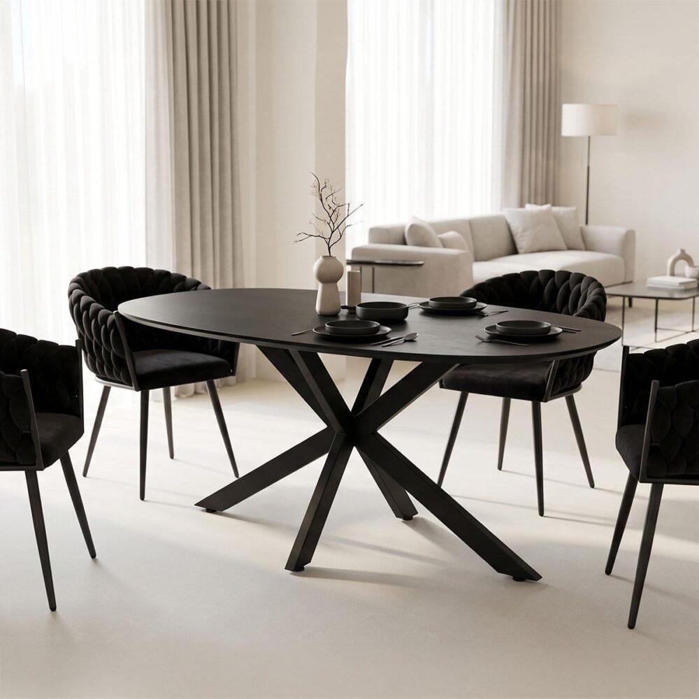 Τραπέζι Makrey μαύρο mdf - μεταλλικά πόδια 160x90x75εκ Τραπέζι Makrey μαύρο mdf - μεταλλικά πόδια 160x90x75εκ