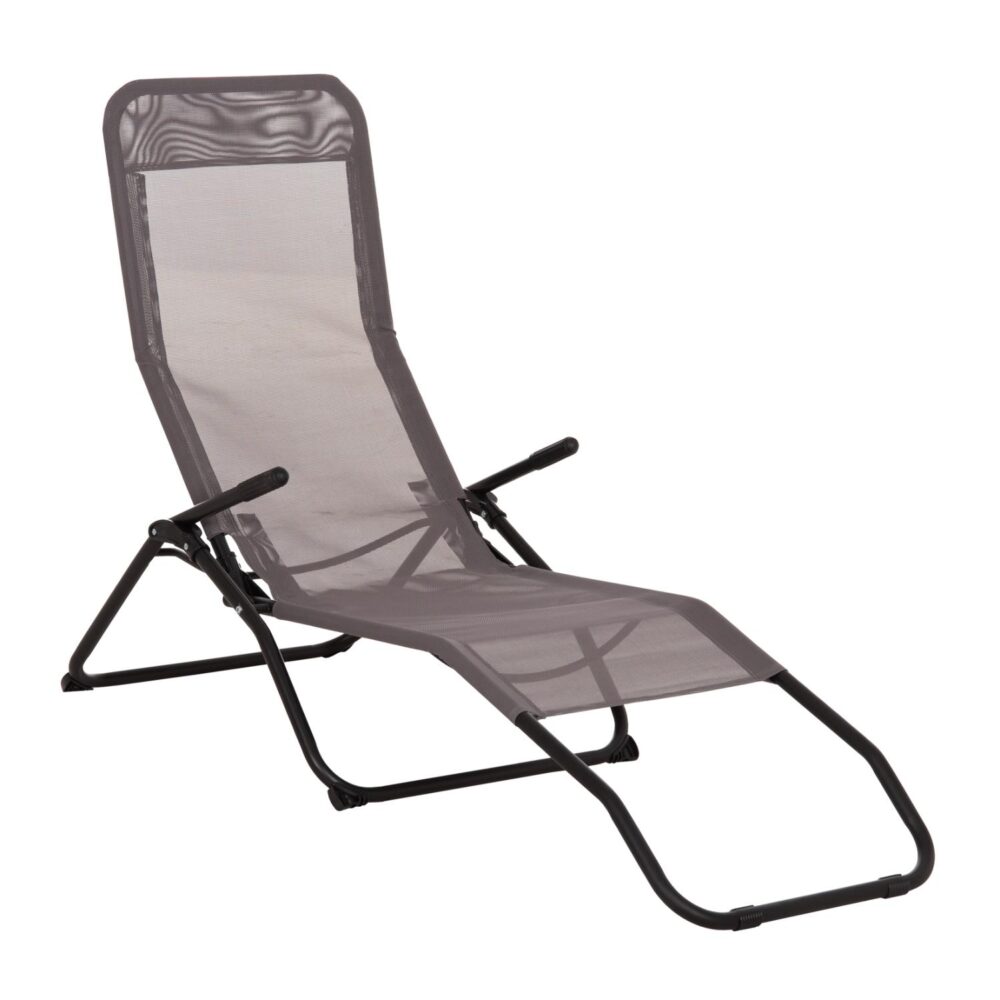 Ξαπλώστρα Κουνιστή SWINGSAND C6553.01 Γκρί Τextilene - Μαύρο Μέταλλο 143x60x94Υεκ