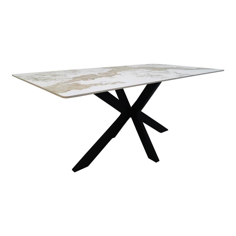 Τραπέζι Bethan sintered stone - μέταλλο λευκό μαρμάρου - μαύρο 180x90x75εκ Τραπέζι Bethan sintered stone - μέταλλο λευκό μαρμάρου - μαύρο 180x90x75εκ