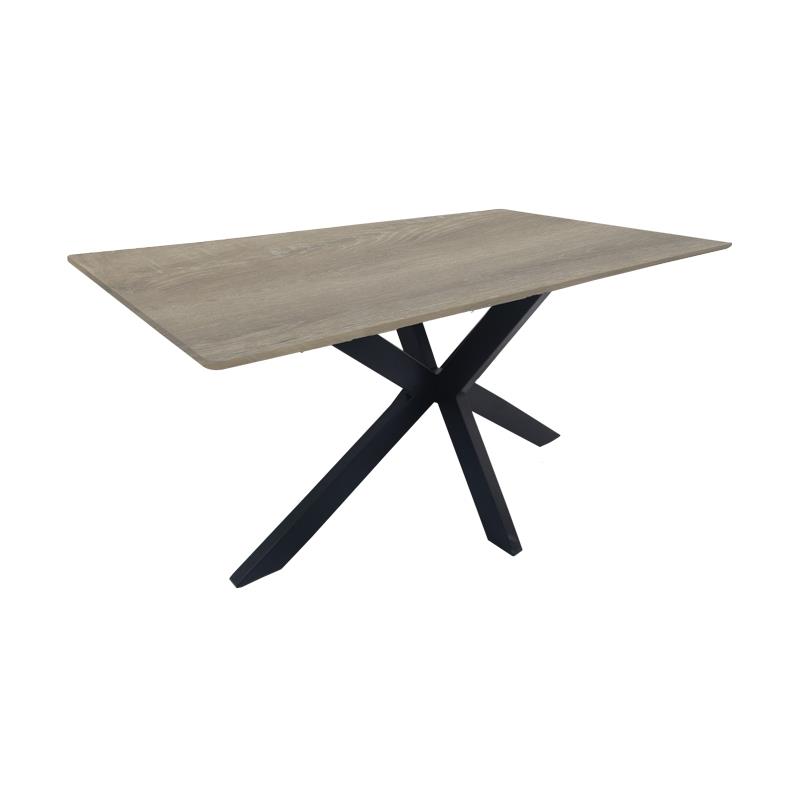 Τραπέζι Bethan sonoma με γκρι mdf και μαύρο μέταλλο 160x80x75εκ Τραπέζι Bethan sonoma με γκρι mdf και μαύρο μέταλλο 160x80x75εκ