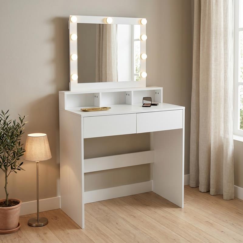 Τουαλέτα κρεβατοκάμαρας Virna με led λευκό 80x40x145εκ Τουαλέτα κρεβατοκάμαρας Virna με led λευκό 80x40x145εκ