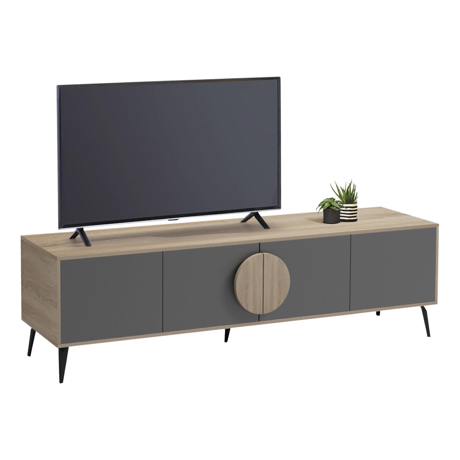 Έπιπλο Τηλεόρασης SAVORE 180 Μελαμίνη Sonama - Γκρί 180x35,5x51Υεκ.