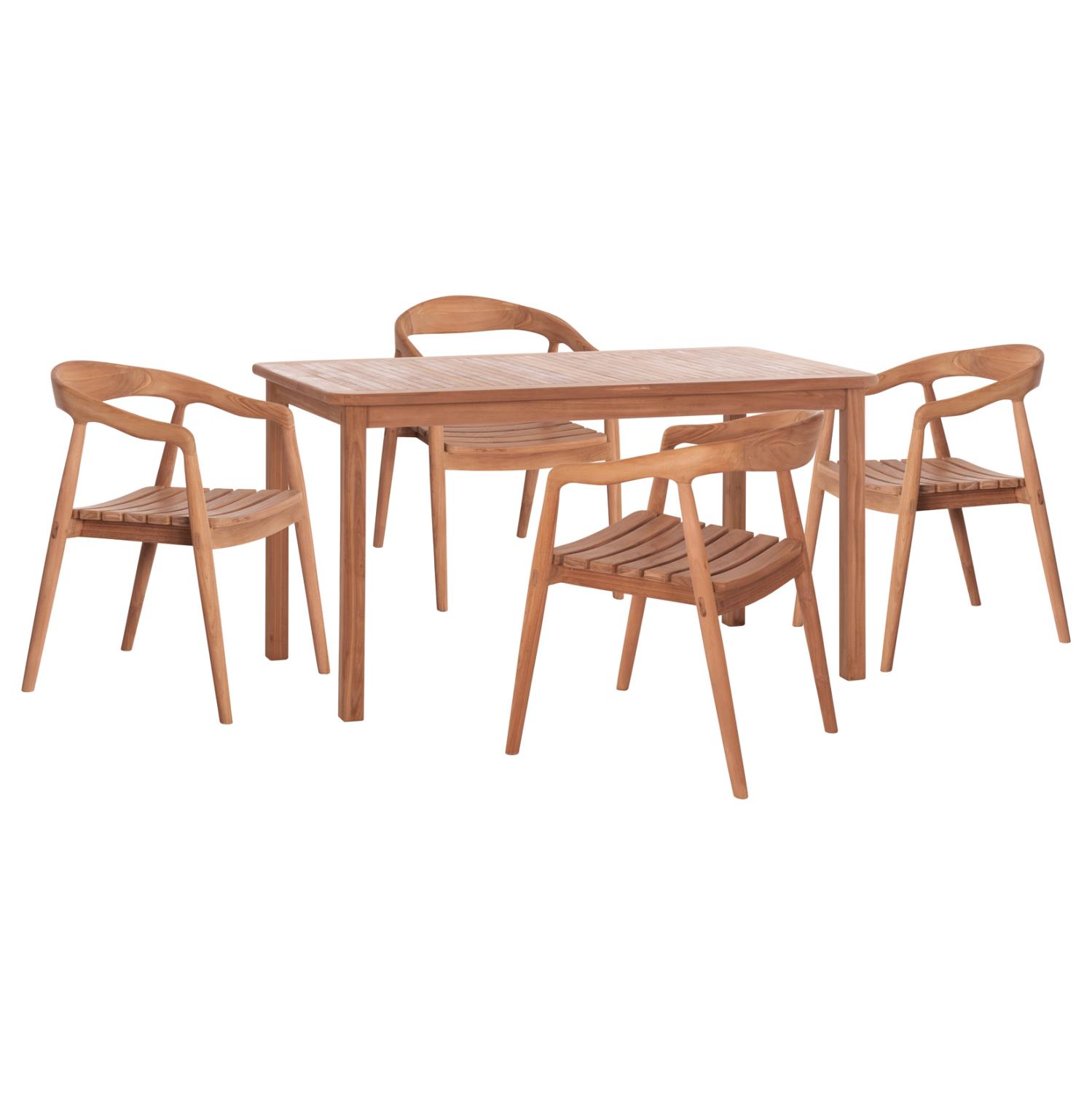 Σετ Τραπεζαρία Κήπου EBENIZER C10915 5τεμ. Ξύλο Teak σε Φυσική απόχρωση Σετ Τραπεζαρία Κήπου EBENIZER C10915 5τεμ. Ξύλο Teak σε Φυσική απόχρωση