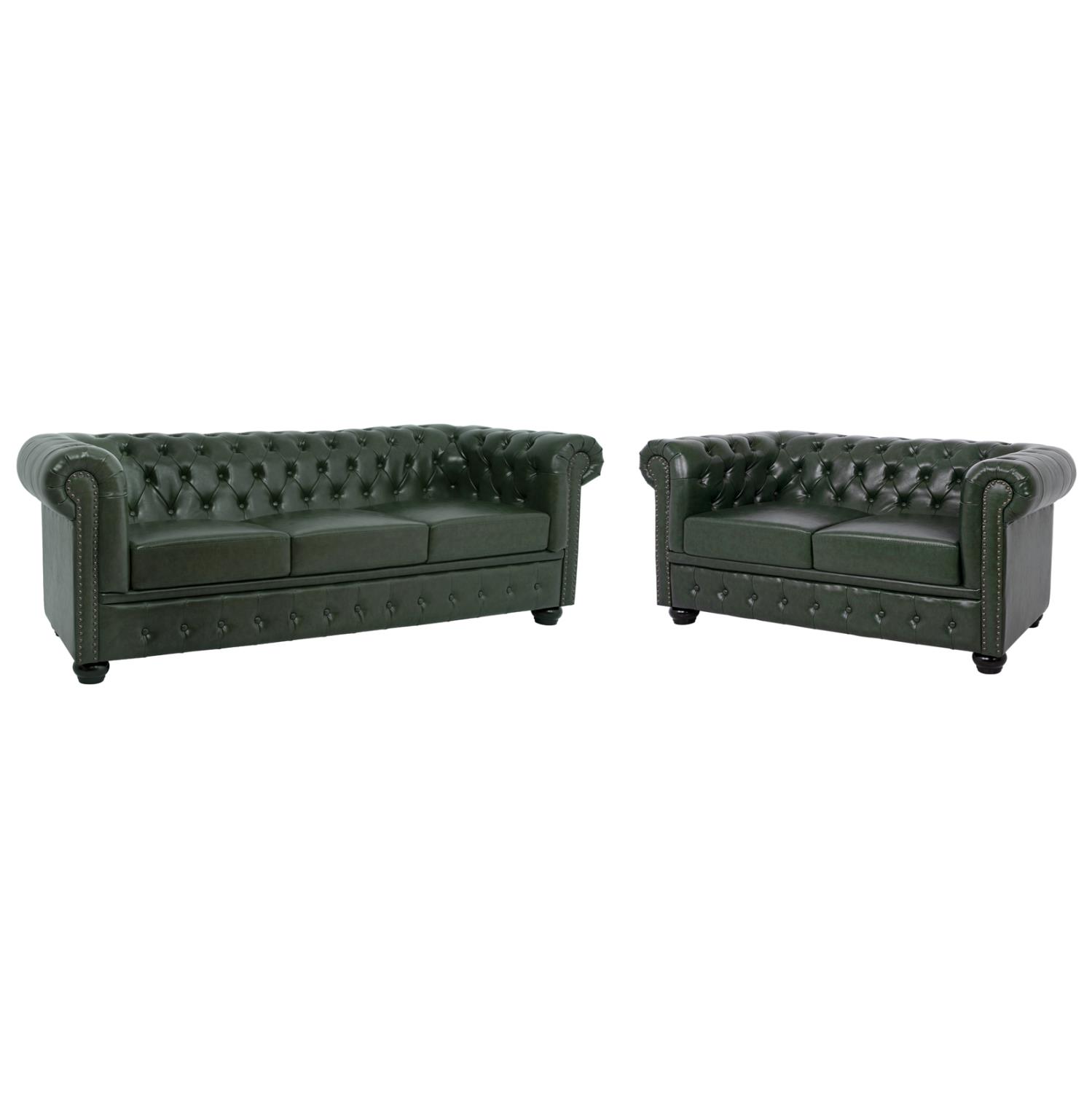Σετ Σαλονιού τύπου CHESTERFIELD C10911.08 με Διθέσιο & Τριθέσιο σε Κυπαρισσί χρώμα Σετ Σαλονιού τύπου CHESTERFIELD C10911.08 με Διθέσιο & Τριθέσιο σε Κυπαρισσί χρώμα