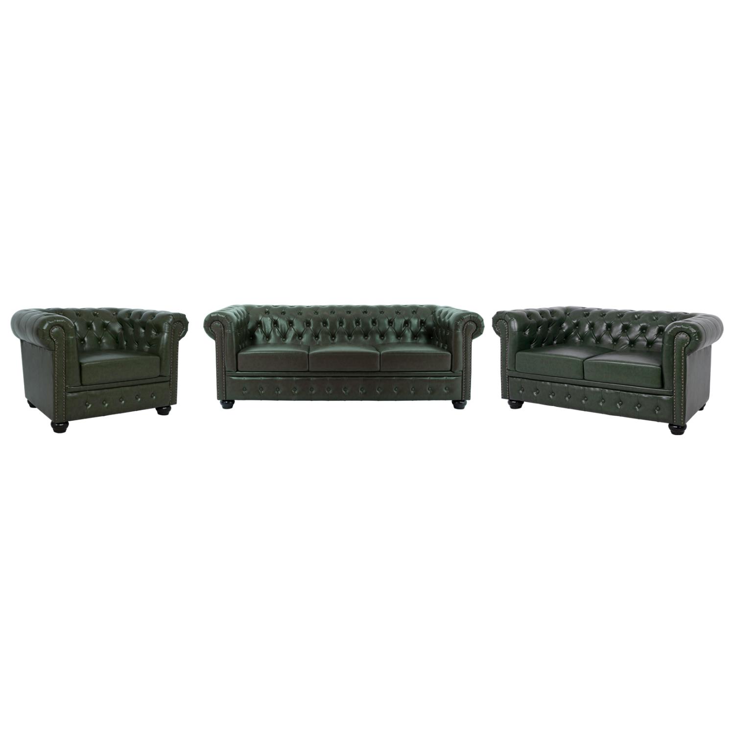 Σετ Σαλονιού MOBAR C10912.08 3τεμ. τύπου CHESTERFIELD PU Δέρμα Κυπαρισσί χρώμα Σετ Σαλονιού MOBAR C10912.08 3τεμ. τύπου CHESTERFIELD PU Δέρμα Κυπαρισσί χρώμα