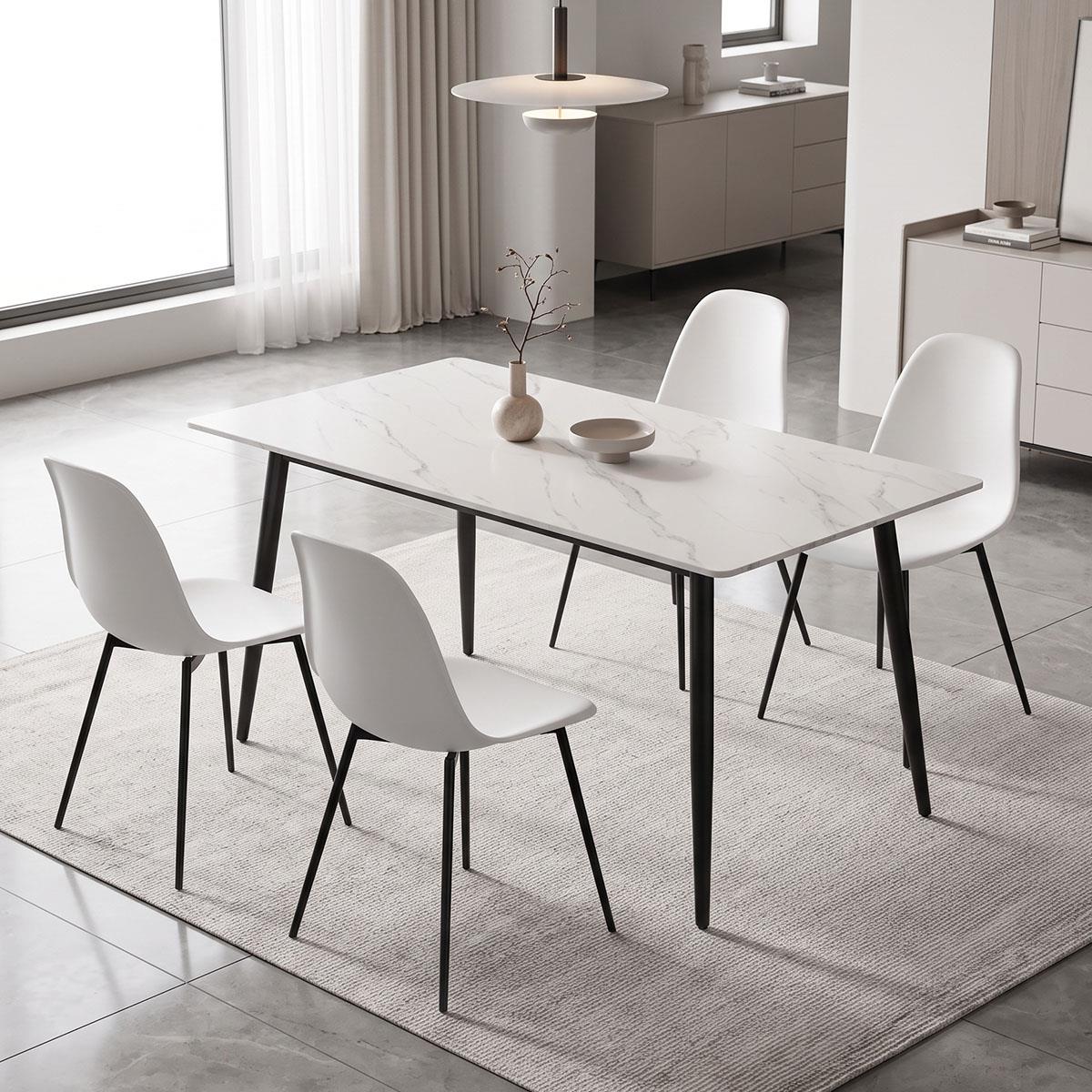 Τραπέζι Gustas λευκό μαρμάρου sintered stone-μαύρο μέταλλο 140x80x76εκ Τραπέζι Gustas λευκό μαρμάρου sintered stone-μαύρο μέταλλο 140x80x76εκ