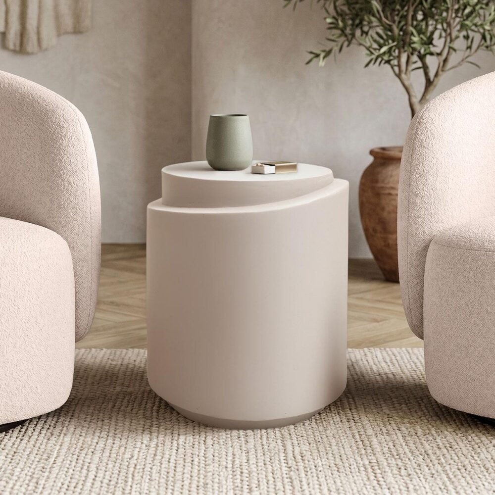 Βοηθητικό τραπεζάκι σαλονιού Fortox MGO cappuccino Φ40x49.5εκ