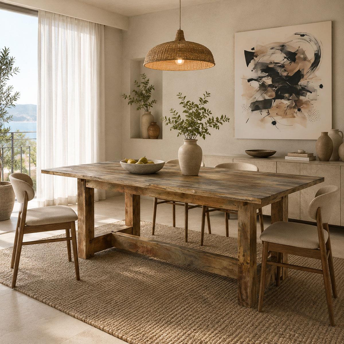 Τραπέζι Senza μάνγκο ξύλο σε φυσική απόχρωση 180x90x76εκ