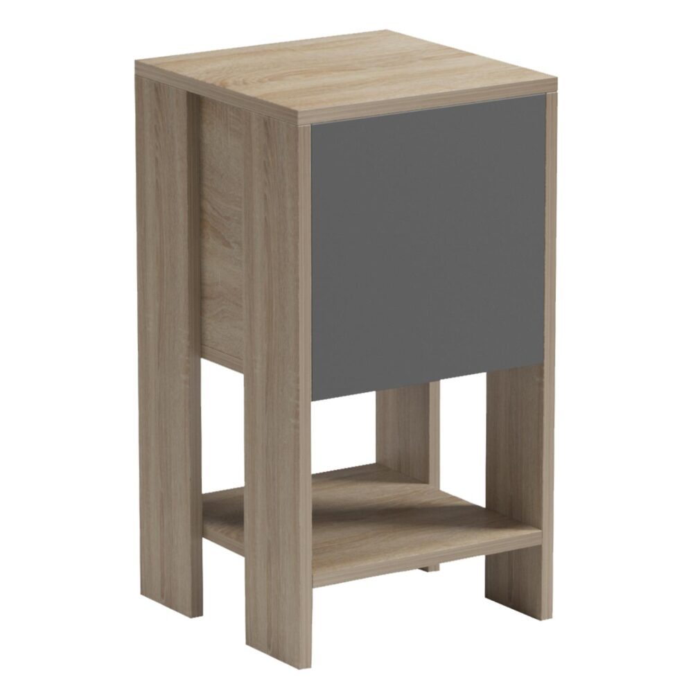 Κομοδίνο ARGUS Μελαμίνη Sonama - Γκρι 30x30x55Υεκ.