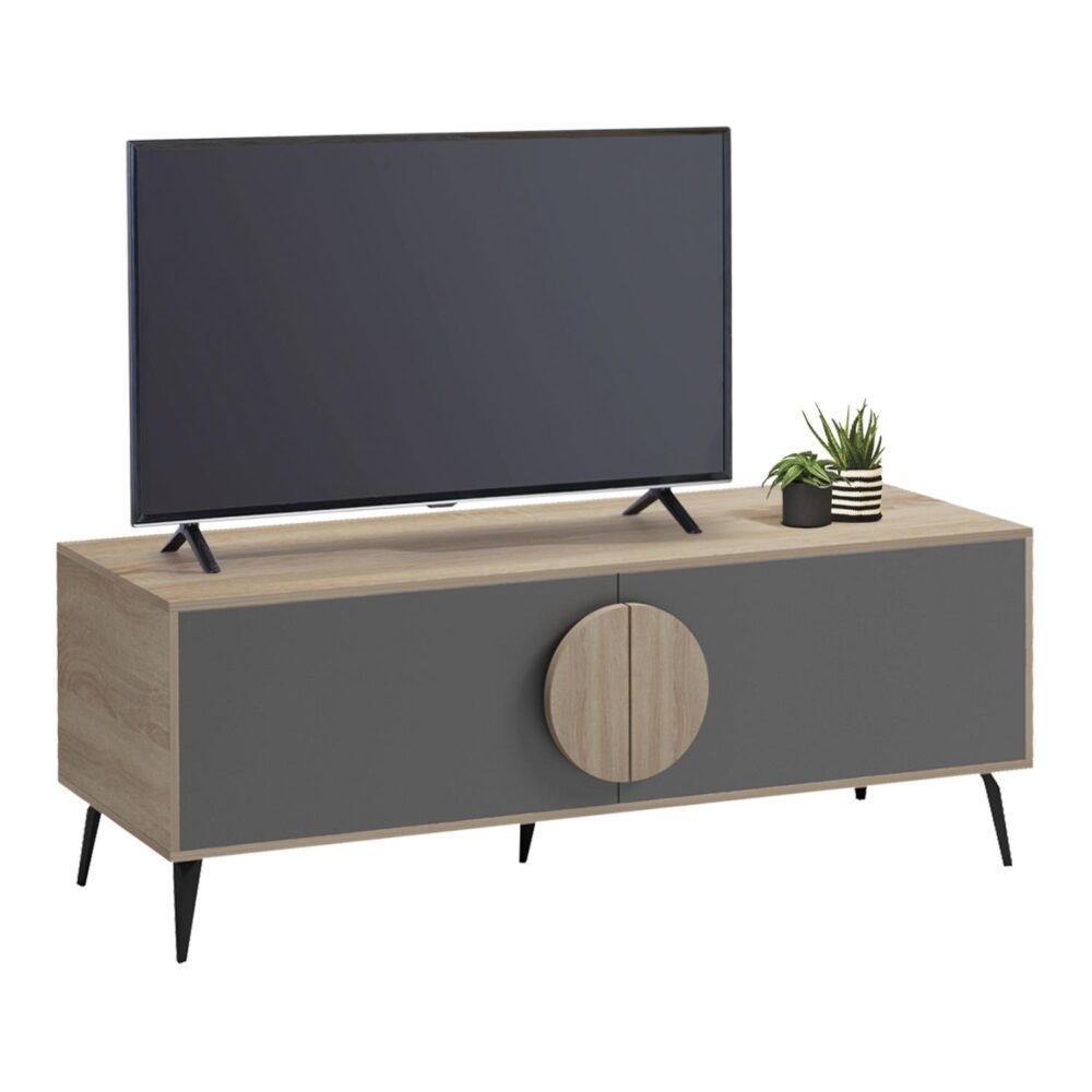 Έπιπλο Τηλεόρασης SAVORE Μελαμίνη Sonama - Γκρι 140x35,5x51Υεκ. Έπιπλο Τηλεόρασης SAVORE Μελαμίνη Sonama - Γκρι 140x35,5x51Υεκ.