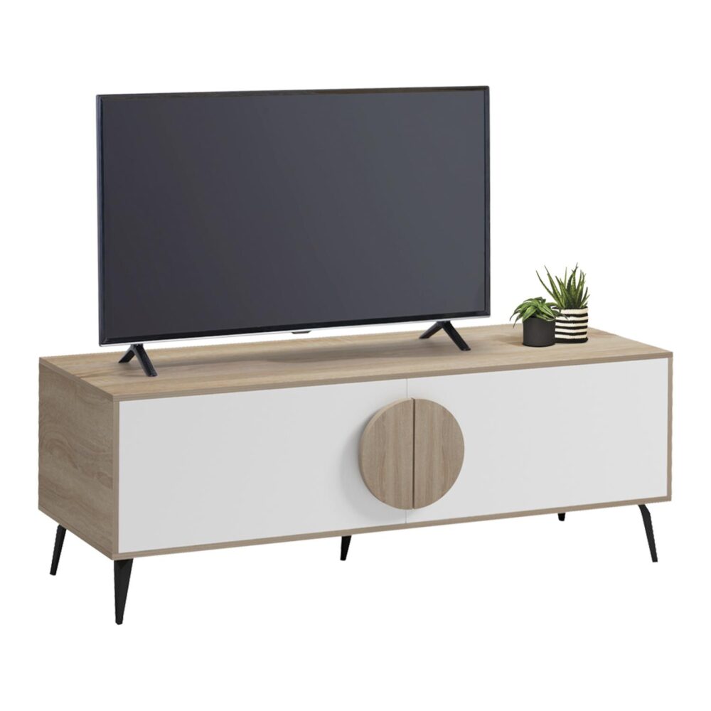 Έπιπλο Τηλεόρασης SAVORE Μελαμίνη Sonama - Λευκό 140x35,5x51Υεκ. Έπιπλο Τηλεόρασης SAVORE Μελαμίνη Sonama - Λευκό 140x35,5x51Υεκ.
