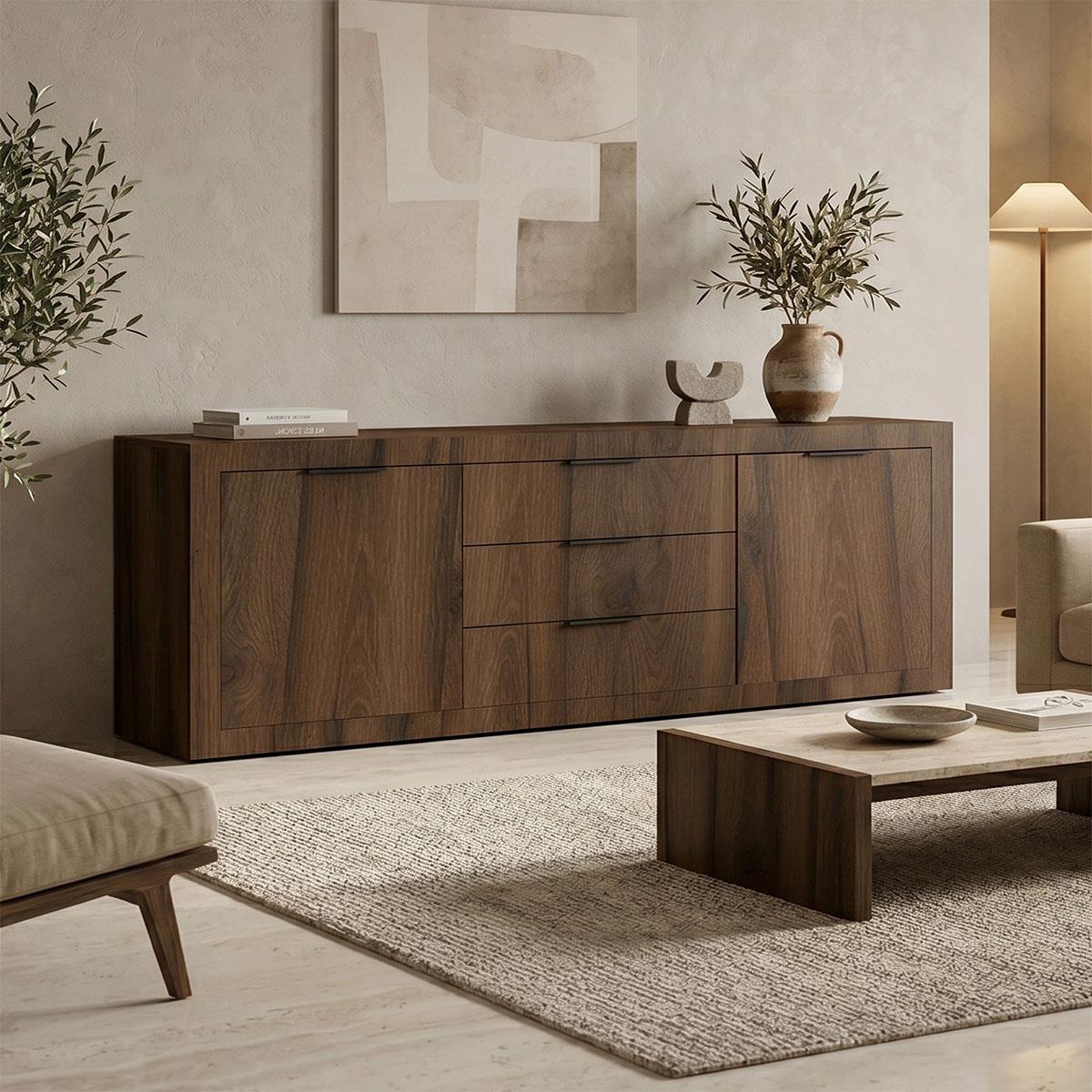 Μπουφές Doha καρυδί με oak 210x45x80.5εκ Μπουφές Doha καρυδί με oak 210x45x80.5εκ
