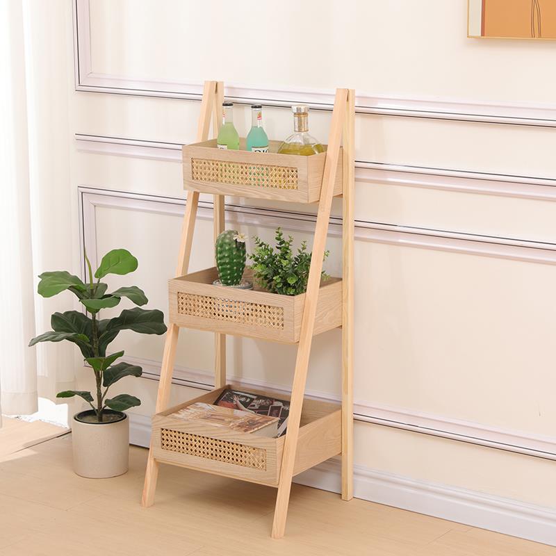 Ραφιέρα επιδαπέδια 3όροφη Scandy mdf-rattan σε φυσική απόχρωση 44x37x110εκ Ραφιέρα επιδαπέδια 3όροφη Scandy mdf-rattan σε φυσική απόχρωση 44x37x110εκ