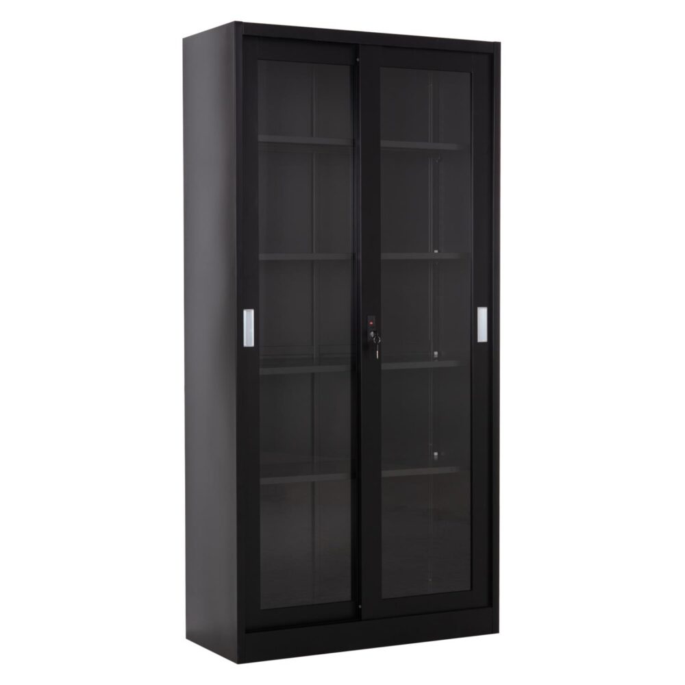 Βιβλιοθήκη με Συρόμενες πόρτες SIDER C6632.01 Μεταλλική Μαύρη 90x40x185Υεκ. Βιβλιοθήκη με Συρόμενες πόρτες SIDER C6632.01 Μεταλλική Μαύρη 90x40x185Υεκ.