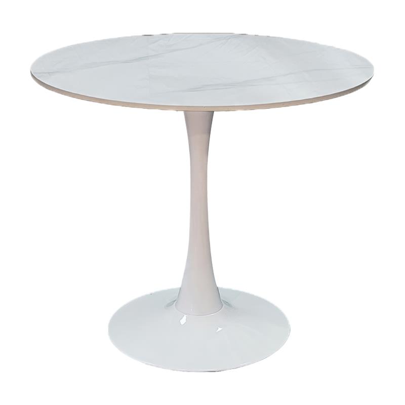 Tραπέζι Balou sintered stone σε λευκή απόχρωση με όψη μαρμάρου-βάση λευκό μέταλλο Φ120x73εκ Tραπέζι Balou sintered stone σε λευκή απόχρωση με όψη μαρμάρου-βάση λευκό μέταλλο Φ120x73εκ